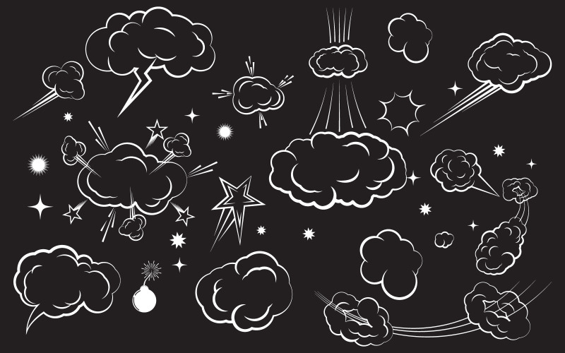 Cloud Comic Book Pop art Design Element Vector Illustration v.5