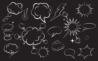 Cloud Comic Book Pop art Design Element Vector Illustration v.6