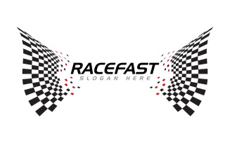 Race flag faster concept design illustration template v.10