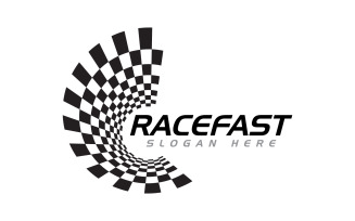 Race flag faster concept design illustration template v.11
