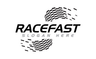 Race flag faster concept design illustration template v.4