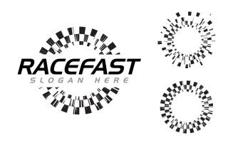 Race flag faster concept design illustration template v.5