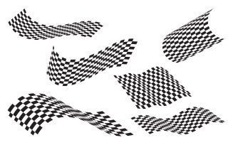 Race flag faster concept design illustration template v.9