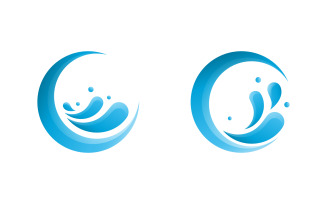 Water wave splash water drop icon vector illustration design v.16