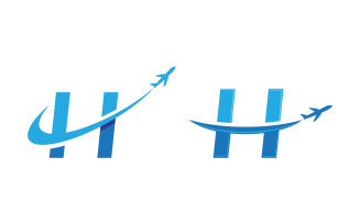 Airplane icon tour and travel illustration design Logo Template v.2