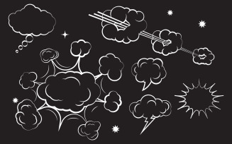 Cloud Comic Book Pop art Design Element Vector Illustration v.1