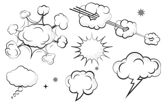 Cloud Comic Book Pop art Design Element Vector Illustration v.4