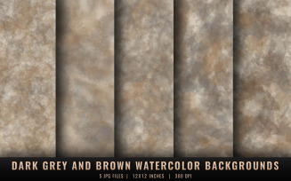 Dark Grey and Brown Watercolor Backgrounds