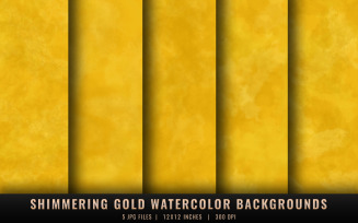 Shimmering Gold Watercolor Backgrounds