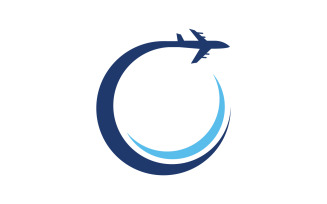 Airplane icon tour and travel illustration design Logo Template v.12