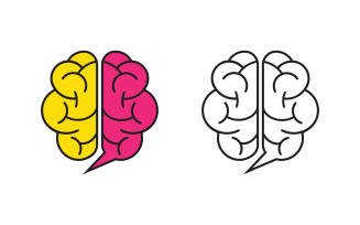 Healthy Brain Medical illustration icon template design v.12