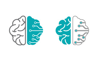 Healthy Brain Medical illustration icon template design v.8