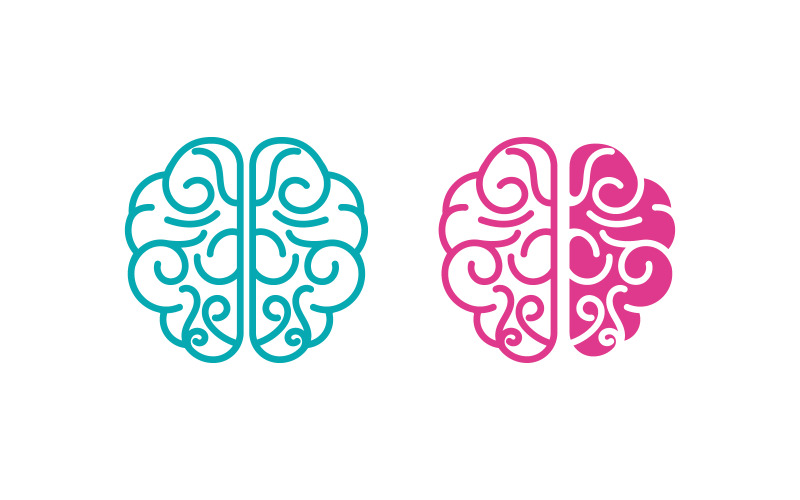 Healthy Brain Medical illustration icon template design v.9 Logo Template