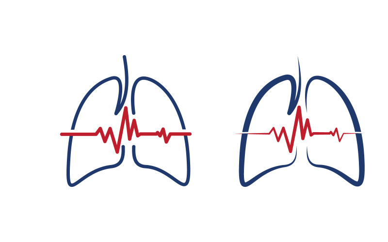 Lung health medical Vector icon loog design v.12 Logo Template
