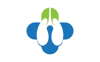 Lung health medical Vector icon loog design v.15