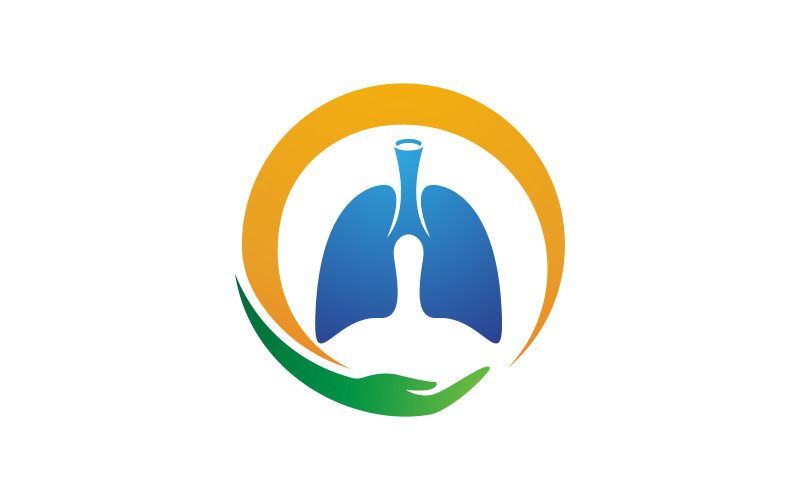 Lung health medical Vector icon loog design v.5 Logo Template