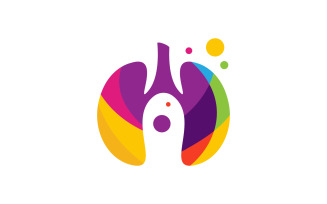Lung health medical Vector icon loog design v.6