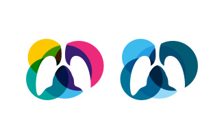 Lung health medical Vector icon loog design v.9