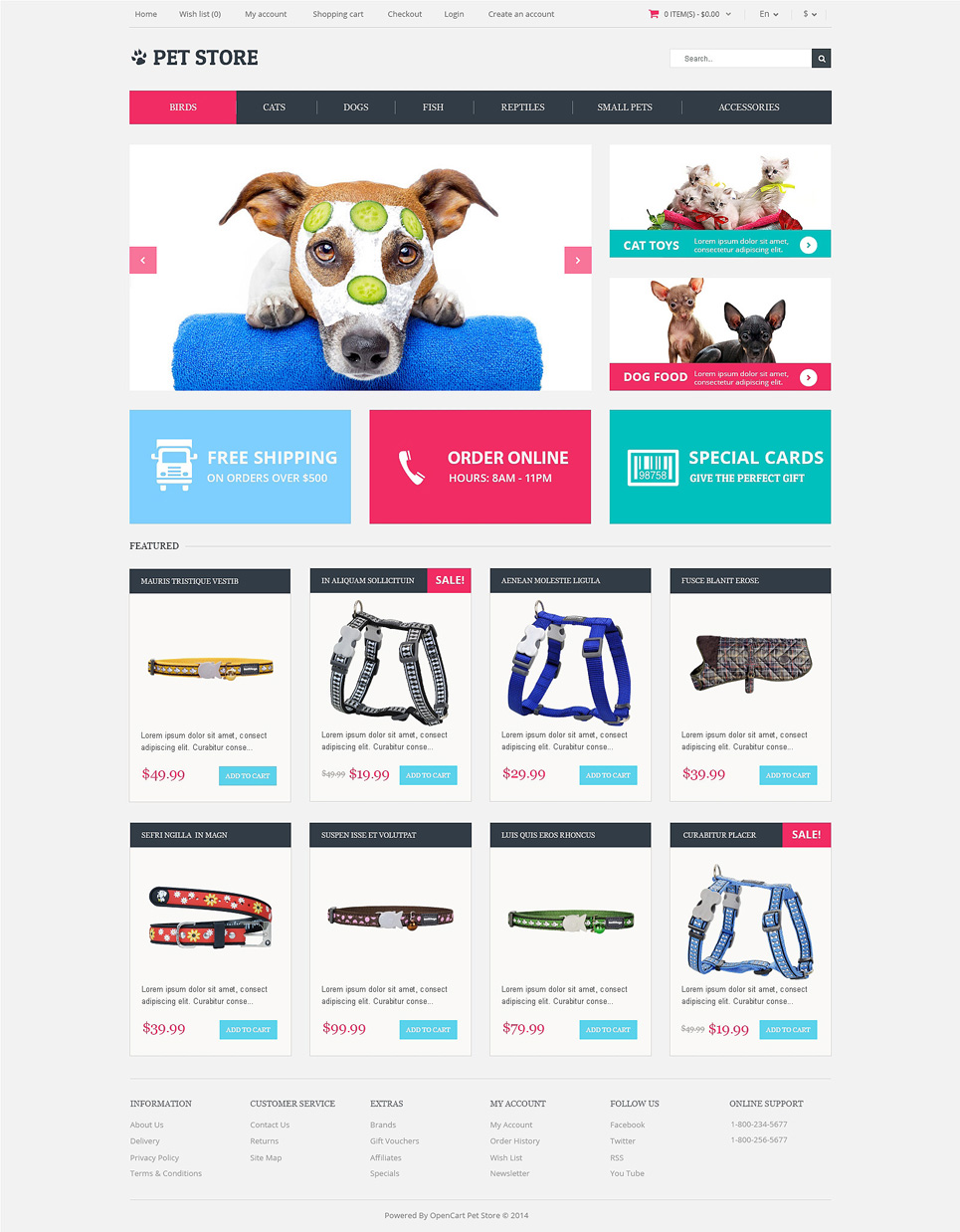 Animals Pets OpenCart Template New Screenshots BIG