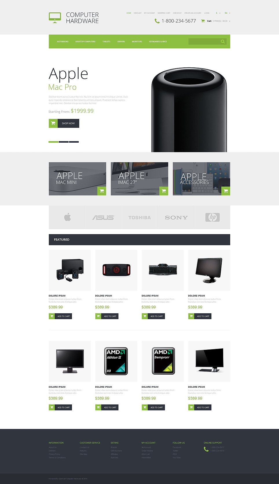 Computer Hardware OpenCart Template New Screenshots BIG