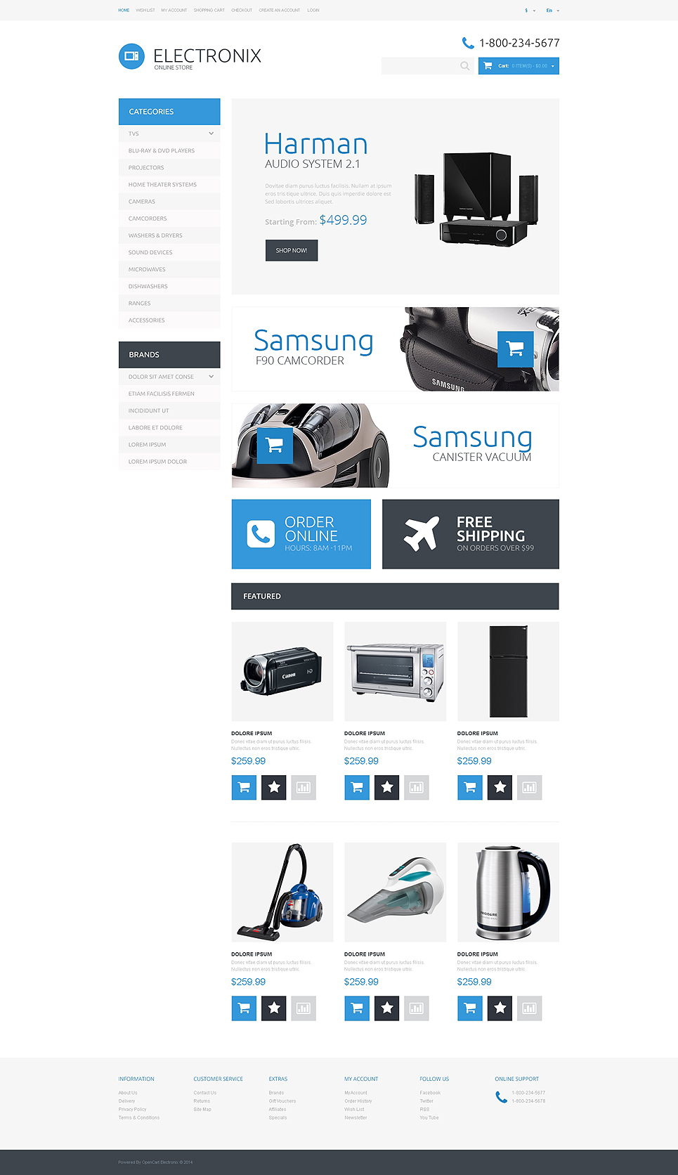 Electronic Appliances OpenCart Template New Screenshots BIG