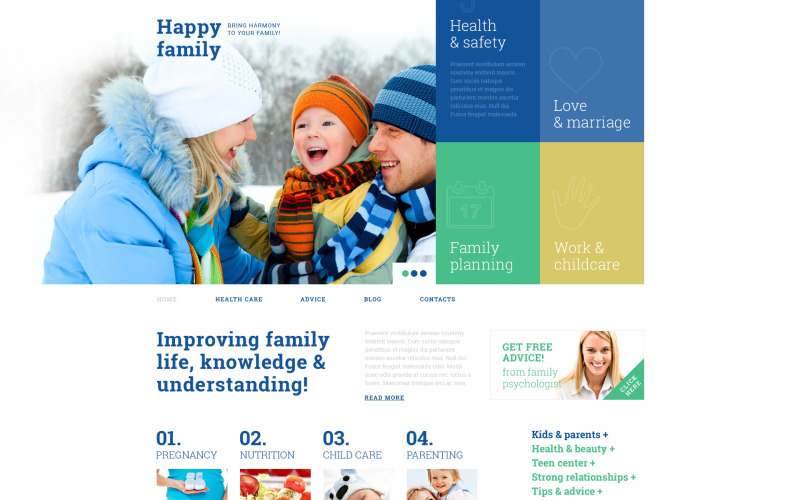 Family Center Responsive WordPress Theme
