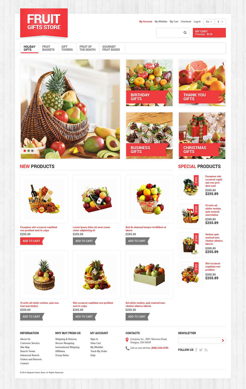 Fruit Gifts Store Magento Theme New Screenshots BIG