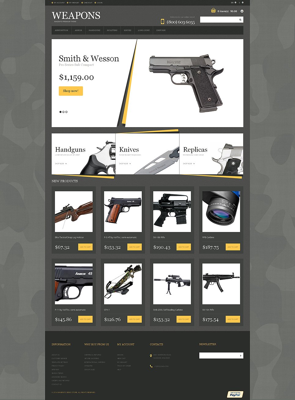 Gun Shop Responsive Magento Theme New Screenshots BIG