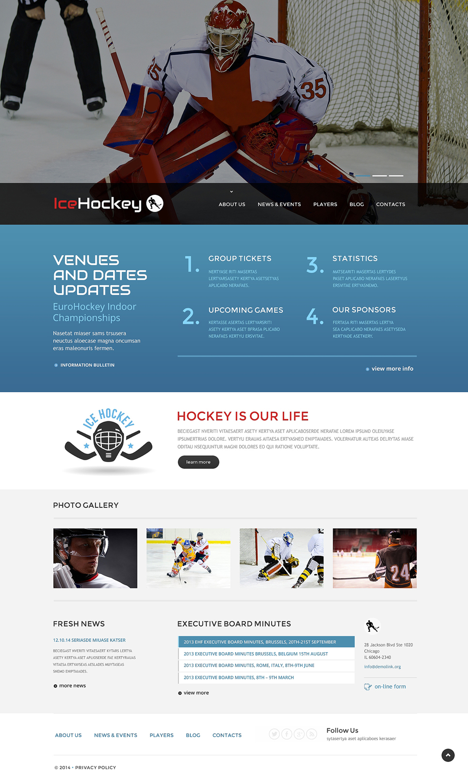 Hockey Responsive Website Template New Screenshots BIG