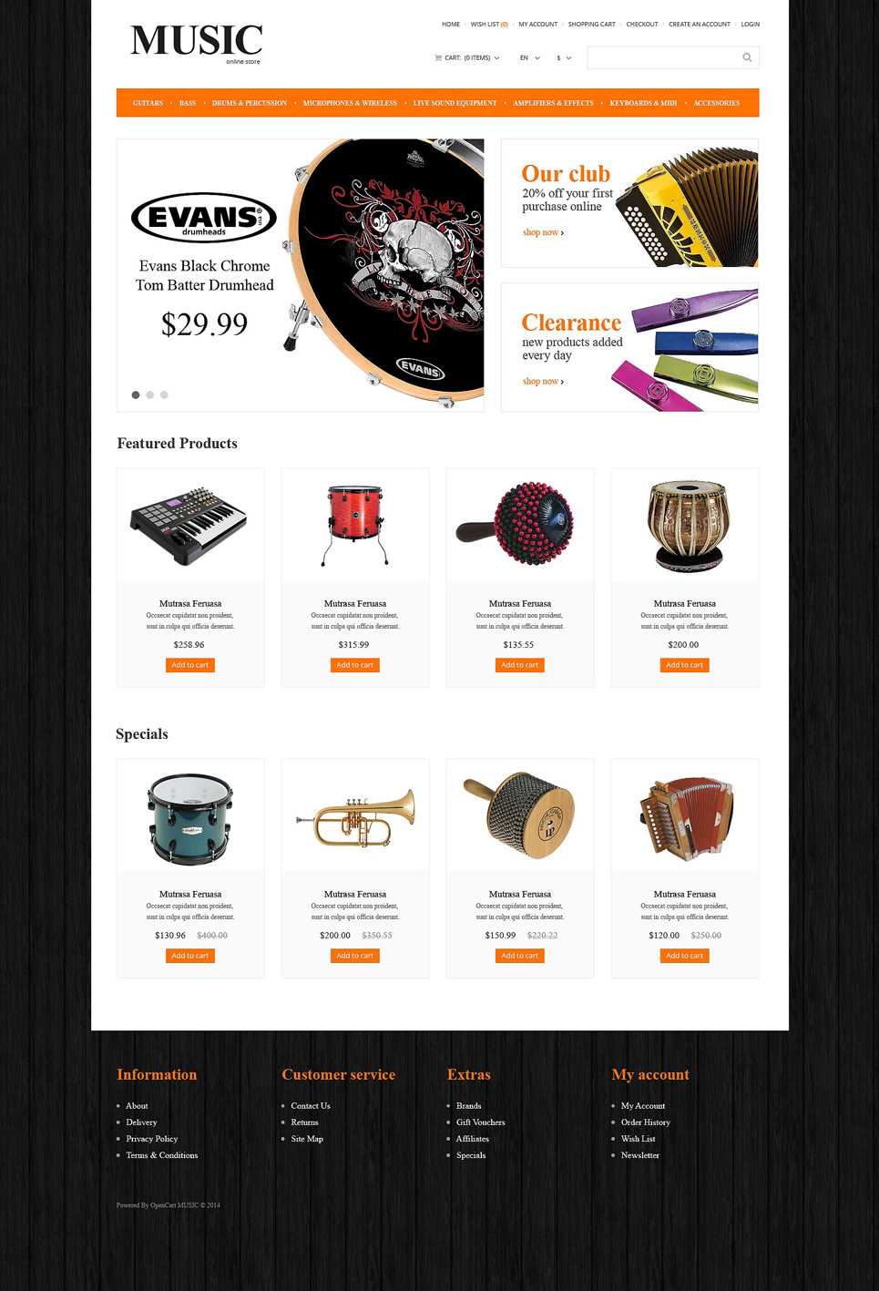 Music Store Responsive OpenCart Template New Screenshots BIG