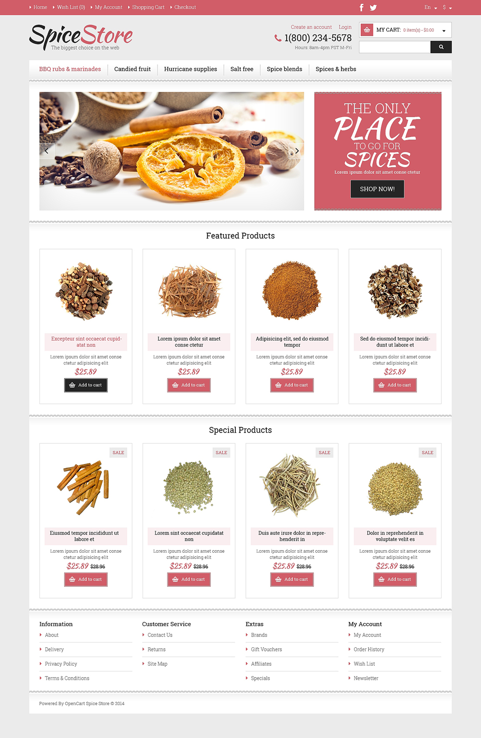 Spice Shop Responsive OpenCart Template New Screenshots BIG