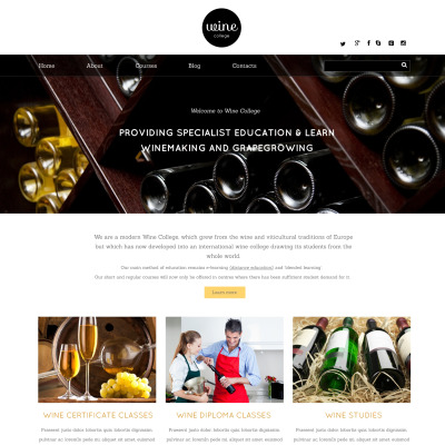 Wine Responsive Template Siti Web
