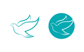 Bird wing dove icon logo design vector illustration v.2