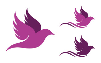 Bird wing dove icon logo design vector illustration v.5