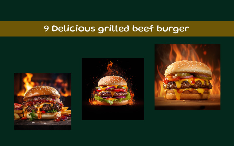 Delicious grilled beef burger Illustration