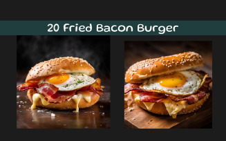 Fried bacon burger AI image