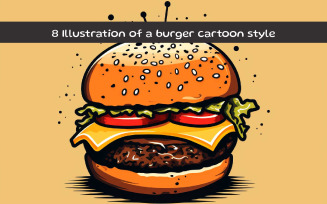 Illustration of a burger cartoon style