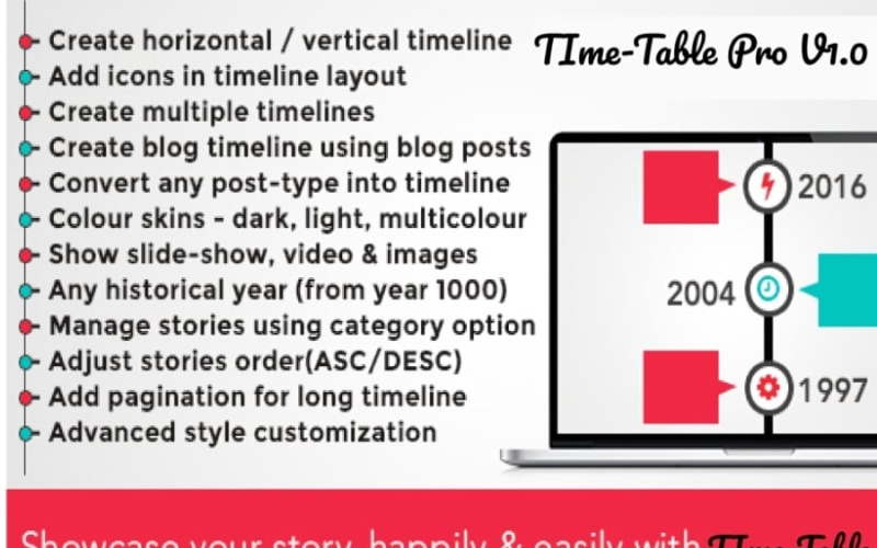 WpTimeTable v1.0 - The ultimate time line plugin WordPress Plugin