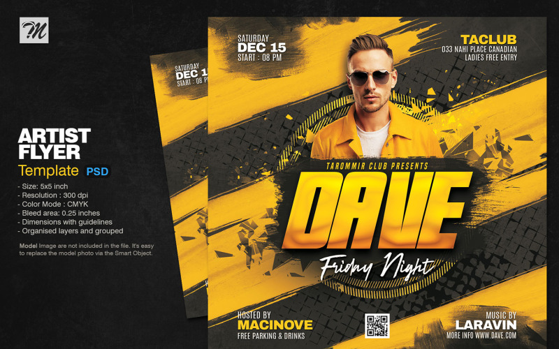 Club Artist Flyer Template PSD Corporate Identity