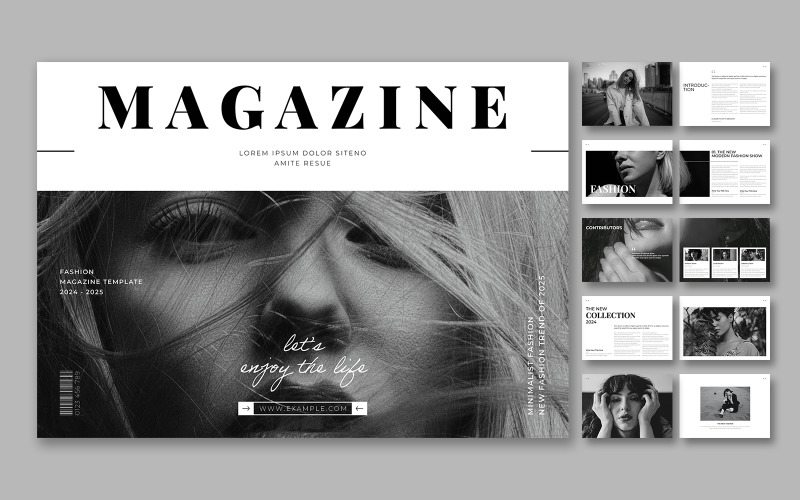 Fashion Magazine Design Template Landscape Magazine Template