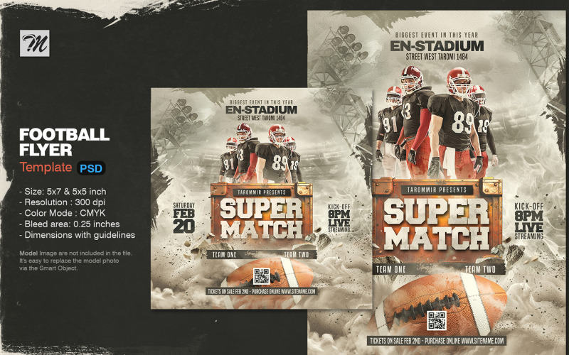 Football Flyer Template PSD Corporate Identity