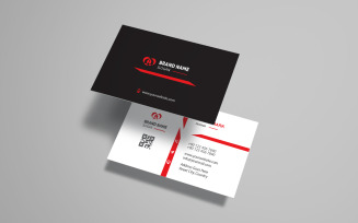 Red and black business card with minimal style
