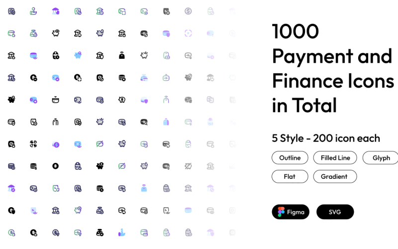 User Interface Icon For Payment and Finance app Icon Set