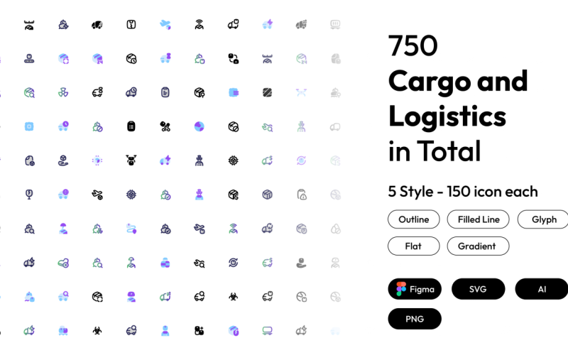 User Interface Icon set for Logistics app Icon Set