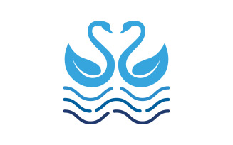 Beauty Swan icon Template Logo illustration design v.10