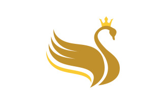 Beauty Swan icon Template Logo illustration design v.11