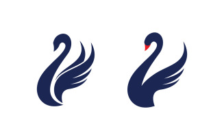 Beauty Swan icon Template Logo illustration design v.13