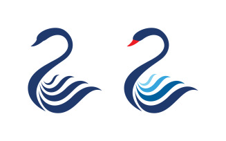 Beauty Swan icon Template Logo illustration design v.15