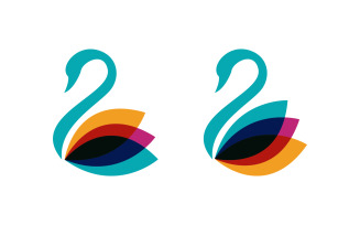 Beauty Swan icon Template Logo illustration design v.16