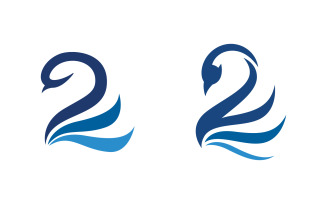 Beauty Swan icon Template Logo illustration design v.20